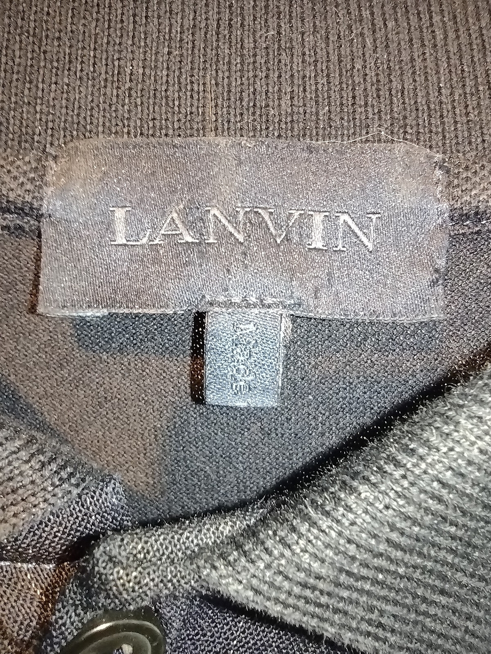 LANVIN Men's Black Polo Shirt- Classic Knit